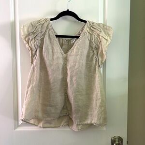 Velvet linen blouse